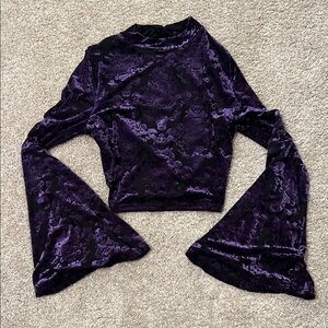 Killstar Elegant Purple Velvet Women's Top